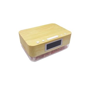 ZTECH Wood Alarm Clock Wireless Charger with Himalayan Salt Base, 3 Level LED Lamp - 1 of 3