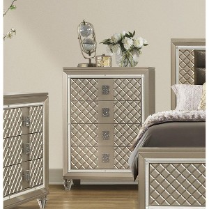 NicBex 2/4 Beveled Mirror Trim Drawer Dresser for Bedroom,Modern Chest of Drawers with Acrylic Feet for Living Room,Entryway,Champagne - 1 of 4