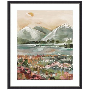 Kate and Laurel Framed Art Neutral Landscape 03 by Annie Quigley, 21x25, Stylish Black Narrow - 1 of 4