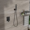 PAGED Modern Dual Shower Head, Ceiling Mount Square Shower System with Rough-in Valve for Bathroom, Restroom - 2 of 4