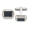 Chisel Stainless Steel Polished with Black and Blue Carbon Fiber Inlay Cuff Links - 2 of 2