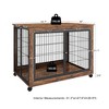 Wooden Indoor Dog Kennel Stylish Pet Crate with Iron Bars - 3 of 4
