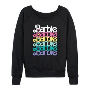 Women's - Barbie - Easter Lightweight French Terry Wide Neck Long Sleeve Shirt - 1 of 4