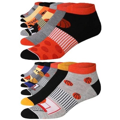 JAMES FIALLO Men's 12-Pairs Performance Low Cut Solid Slam Dunk Basketball-Inspired Colors Athletic Sport Socks