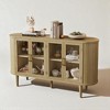 Buffet Sideboard Cabinet with Glass Doors, 60" Wood Storage Cabinet with Adjustable Shelves and Cable Holes for Kitchen, Dining Room - 2 of 4