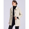Allegra K Women's Peter Pan Collar Long Sleeve Double Breasted Classic Winter Outwear - 2 of 4