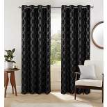 Jansen Rubber Blackout Grommet Curtain Panel - Black by Oliva Gray