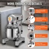VEVOR Commercial Food Mixer, 10L Stand Mixer with 3 Adjustable Speeds, 550W Dough Mixer with Stainless Steel Bowl and 3 Mixing Attachments, Silver - 3 of 4
