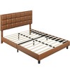 Yaheetech Upholstered Platform Bed Frame with Tufted Height Adjustable Headboard - 2 of 4