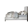 80.25" Eastern King Bed Carena Bed Light Gray Fabric White Brown Finish - Acme Furniture: Tufted Headboard, Faux Leather, Wood Frame - 4 of 4