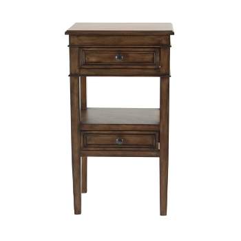 Distressed Wooden Side Table with Drawers - Olivia & May