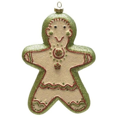 Northlight 6" White and Red Glittered Shatterproof Gingerbread Girl Christmas Ornament