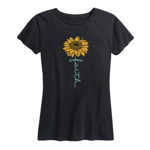 Women's - Instant Message - Faith Sunflower Stem Short Sleeve Graphic T-Shirt - 1 of 4
