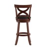 30" Fleta Dark Cherry X Back Swivel Barstool Black - Inspire Q - 4 of 4