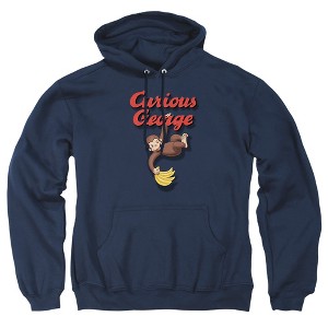 Curious George Hangin Out Adult Pull-Over Hoodie - 1 of 4