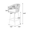 3Pcs Outdoor Bar Set, Patio Bar Table And Chairs Set, Bar Height Patio Set With 2 Swivel Bar Chairs And Round Bar Table-Cuddlewood - 4 of 4