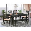 HomeStock 6-Piece Rectangle Black Finish Solid Wood Top dining Table with 1 Bench and 4 Chairs - 2 of 4