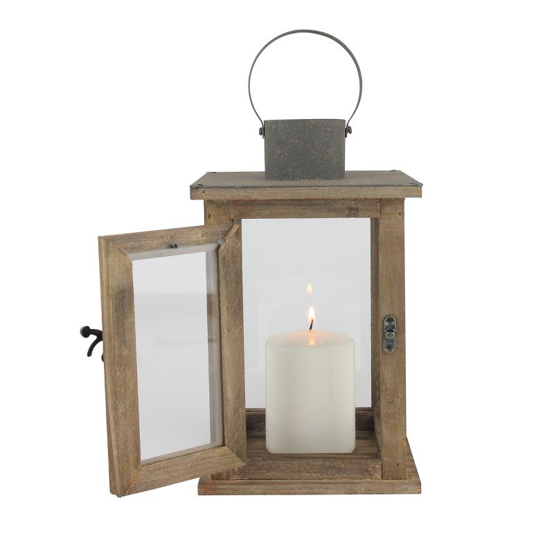 Stonebriar Rustic Wooden Candle Holder Lantern - CKK Home Decor, 3 of 10