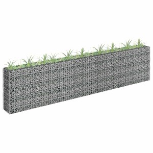 vidaXL Gabion Raised Bed Silver Galvanized Steel 141.7 x 11.8 x 35.4 in - 1 of 4