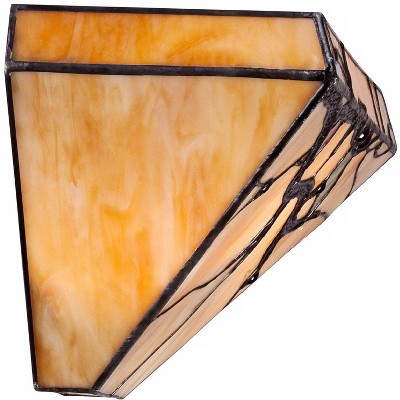 Handcrafted Bronze and Brown Glass Tiffany Style Wall Sconce