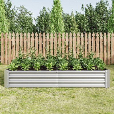 Lycvki 6×3×1ft Metal Garden Planter Bed