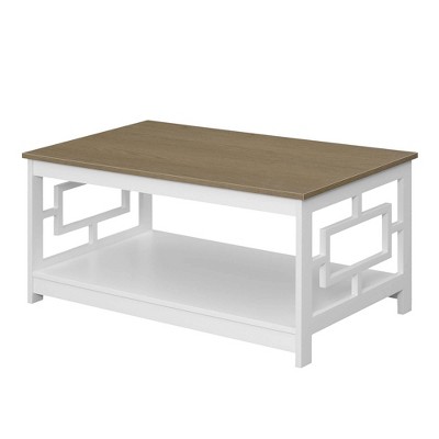 Town Square Coffee Table with Shelf Driftwood/White - Breighton Home