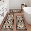 TOBILI Kitchen Rugs Sets 3 Piece,Non Slip Kitchen Rugs and Mats Non Skid Washable, Bohemian Kitchen Floor Mat Farmhouse for Hallway Entryway,brown - 4 of 4