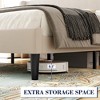 King Bed Frame,Platform Bed with  Wingback Headboard,Upholstered Bed Frame with 2 Storage Pockets, Strong Wooden Slat Support, Easy Assembly - 4 of 4