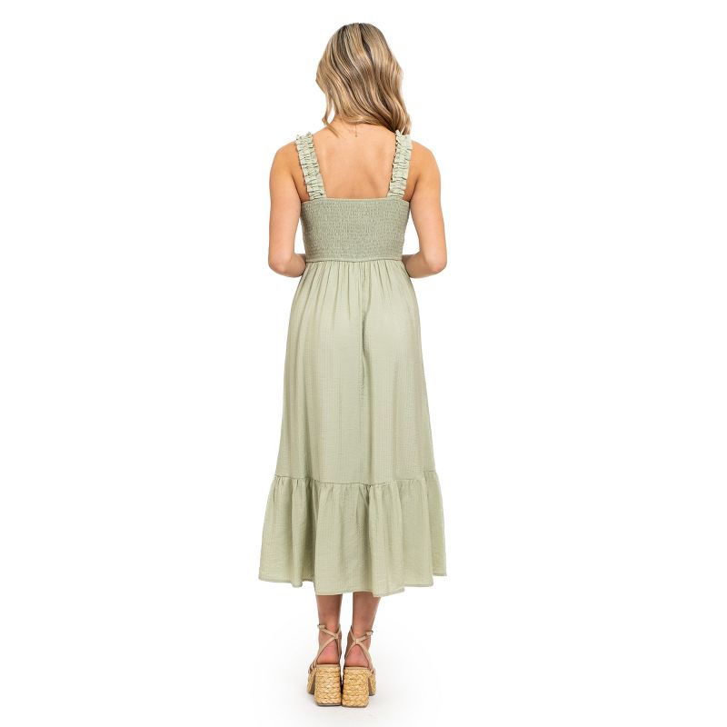 August Sky Women's Smocked Midi Dress, 3 of 12