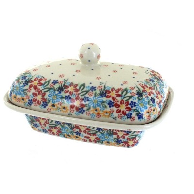 Blue Rose Polish Pottery Tara Butter Tub