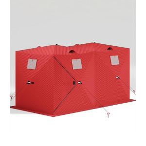 Pop-up Ice Fishing Tent, Hub-Style Insulated Portable Ice Fishing Shelter with Carrying Bag, Zippered Door, Wind Rope & Anchors - 1 of 4