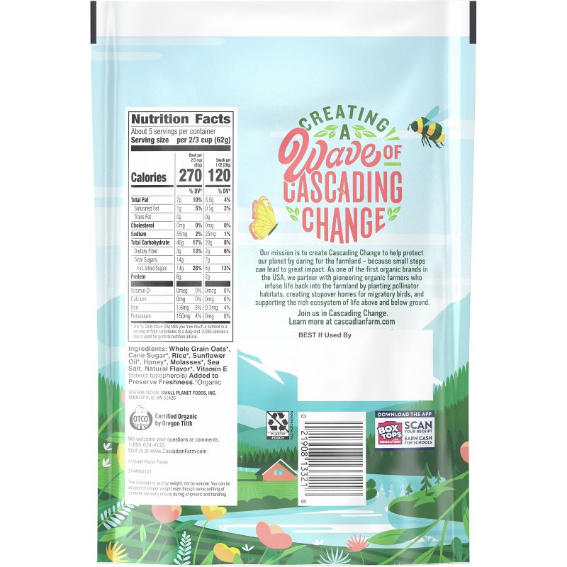 Cascadian Farm Organic Granola Oats and Honey Cereal - 11oz, 5 of 9