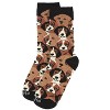 Memoi Women's Puppy Bamboo Blend Crew Socks Black 9-11 - 3 of 4
