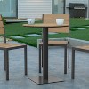 Emma and Oliver 24" Round Outdoor Dining Table with Natural Faux Teak Poly Slats and Gray Steel Frame - 2 of 4