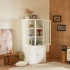 Okak Modern Freestanding Display Buffet Cabinet with 1 Drawer, Wooden Bookshelves Pantry Cabinet for Kitchen/Hallways/Living Room - 3 of 4