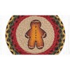 Earth Rugs Gingerbread Man Round Trivet – 10"x10" Braided Jute Accent with Festive Holiday Print - 3 of 3