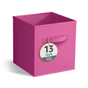 Sorbus 13 Inch Foldable Fabric Storage Cube Bin with Handles- for Organizing Home, Shelves, Nursery, Playroom, Closet and More - 1 of 4