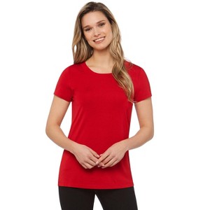 Rekucci Short Sleeve Scoop Neck Stretch T-Shirt for Women - 1 of 3