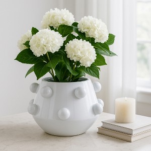 Modern Ceramic Planter with Textured Bubble Design, Ceramic Indoor & Outdoor Decorative Pot for Home & Garden - 1 of 4