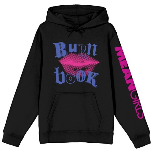 Mean Girls Burn Book Long Sleeve Black Adult Hooded Sweatshirt -large :  Target