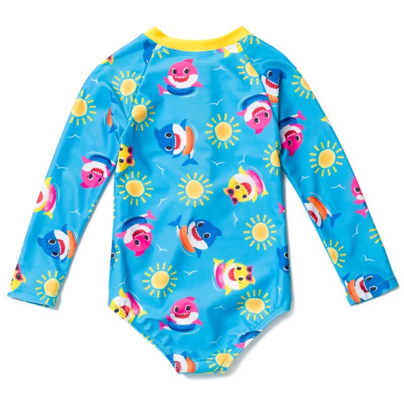 Pinkfong Baby Shark Girls Zip Up One Piece Bathing Suit Toddler, 4 of 8