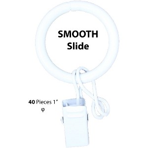 1-inch Metal Curtain Drapery Rings with Clips and Eyelets, 8 Finishes - 1 of 2