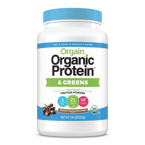 Orgain Organic Vegan Protein & Greens Powder - Creamy Chocolate Fudge ...