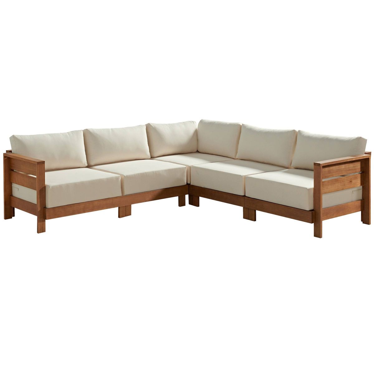 Alaterre Furniture Barton Outdoor Weather Resistant Sectional with Cushions - thumbnail 2