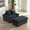 Dolonm 52 in. Dark Gray Modern Single Seat Sofa with Footrest - Wide Lounge Chair, Foam & Spring Cushioned for Living Room, Office - 4 of 4