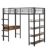 NicBex Twin Size Loft Bed with Desk Metal Bed Frame with 4-Layer Storage Shelves, Ladder and Full Length Guardrail, No Box Spring Required - 3 of 4
