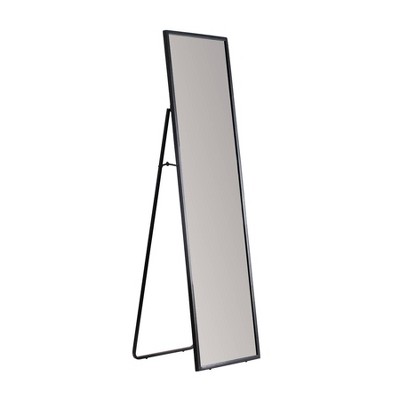 Carmen Black Frameless Freestanding Full Length Mirror, 60x18