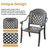 5-Piece Cast Aluminum Outdoor Dining Set: Round Table, Stackable Chairs & Red Cushions - All-Weather Patio Furniture for Your Backyard - 4 of 4
