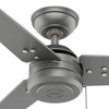Hunter 44" Cassius Ceiling Fan Matte Silver - 3 Blades, Roasted Maple Finish, Damp Rated for Indoor/Outdoor Use - 4 of 4
