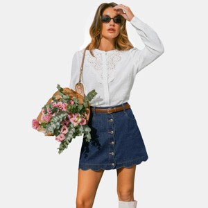Women‘s Chic Button-Front Denim Mini Skirt - Cupshe - 1 of 4